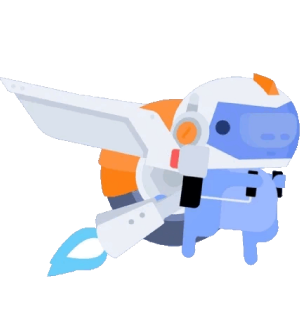 Discord Wumpus on Rocket Pack